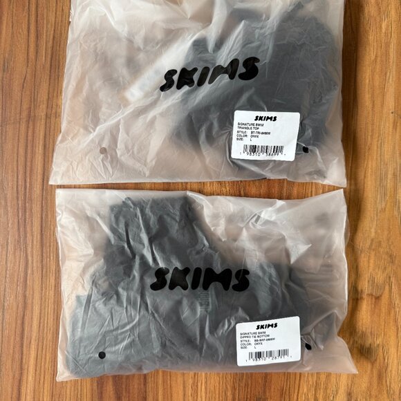 SKIMS Signature Swim Triangle Bikini Top & Dipped Tie Bikini Bottom - Large - Picture 4 of 6